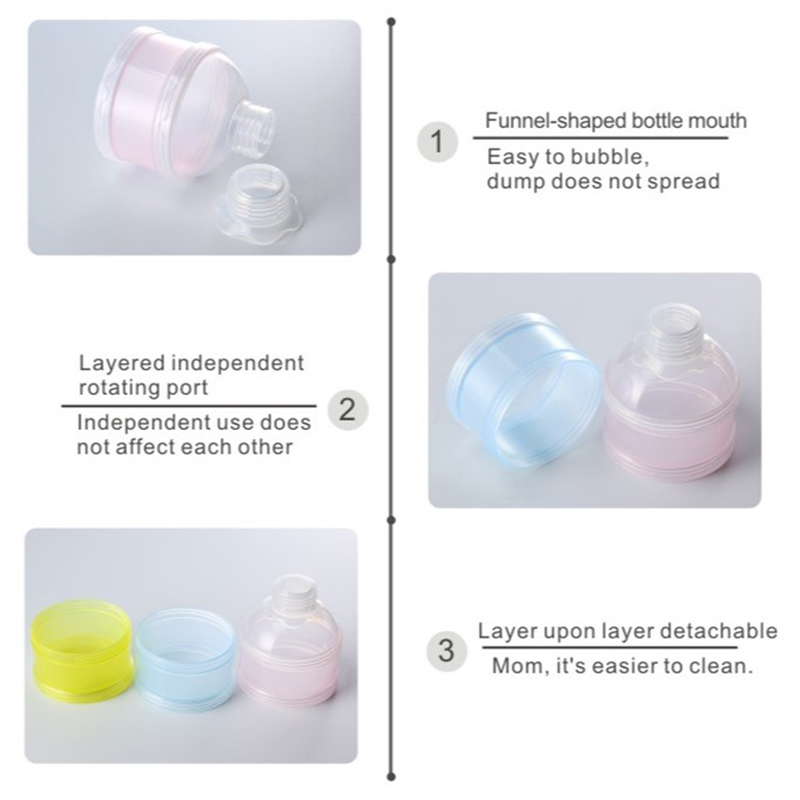 Amchi Baby 4 Layer Portable Milk Powder Box Pink