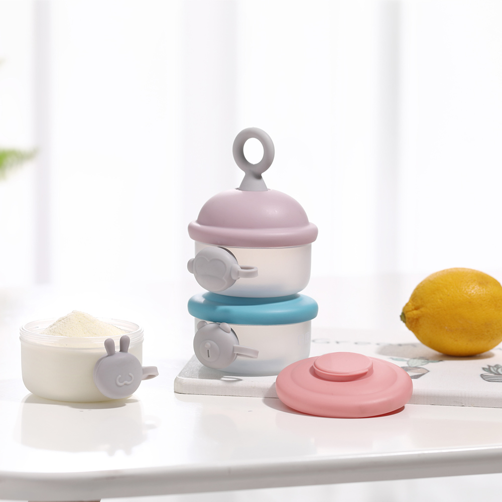 Luqu Cartoon Milk Powder Container 3 Layer Side Open - Blue