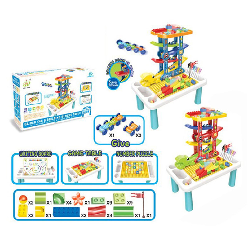 Family Center - Glider Car & Building Blocks Table