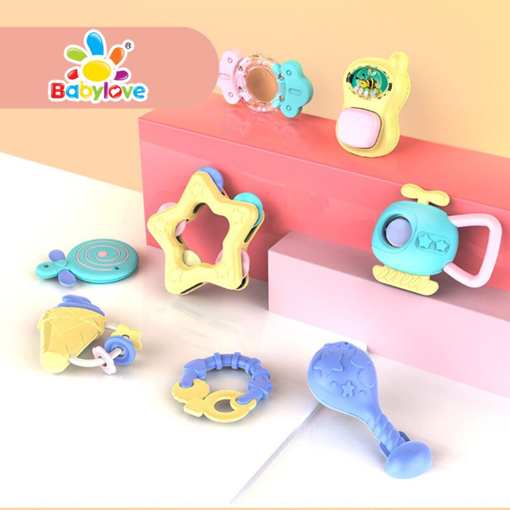 Baby Love Baby Bell Rattle - 8pc