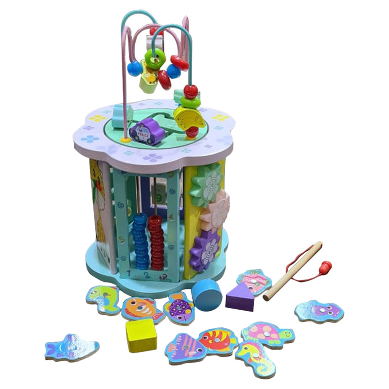 Baby Love - Wooden Activity Cube House Gear Four-Sided