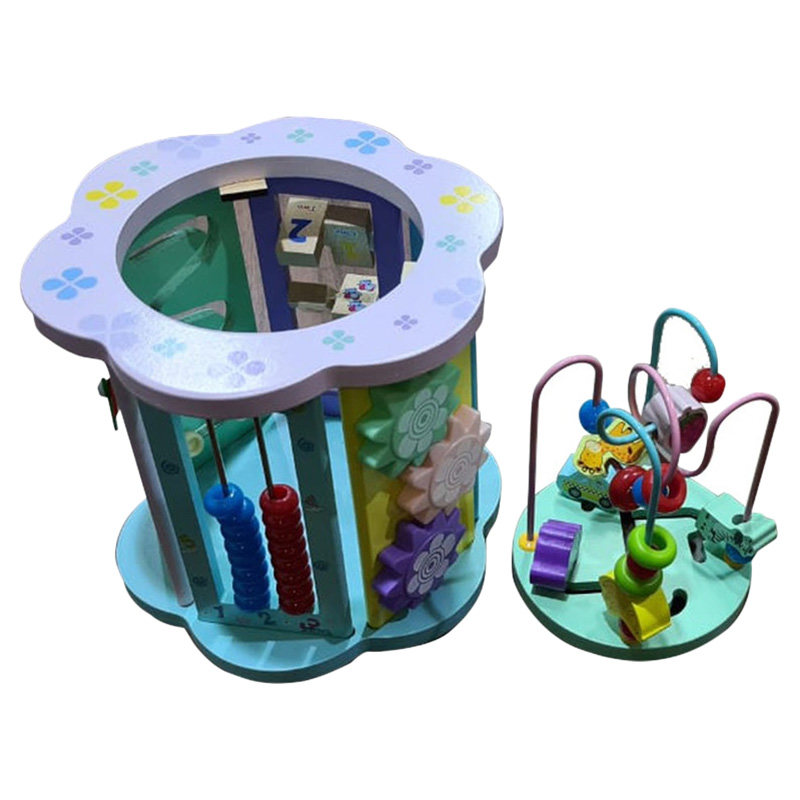 Baby Love - Wooden Activity Cube House Gear Four-Sided