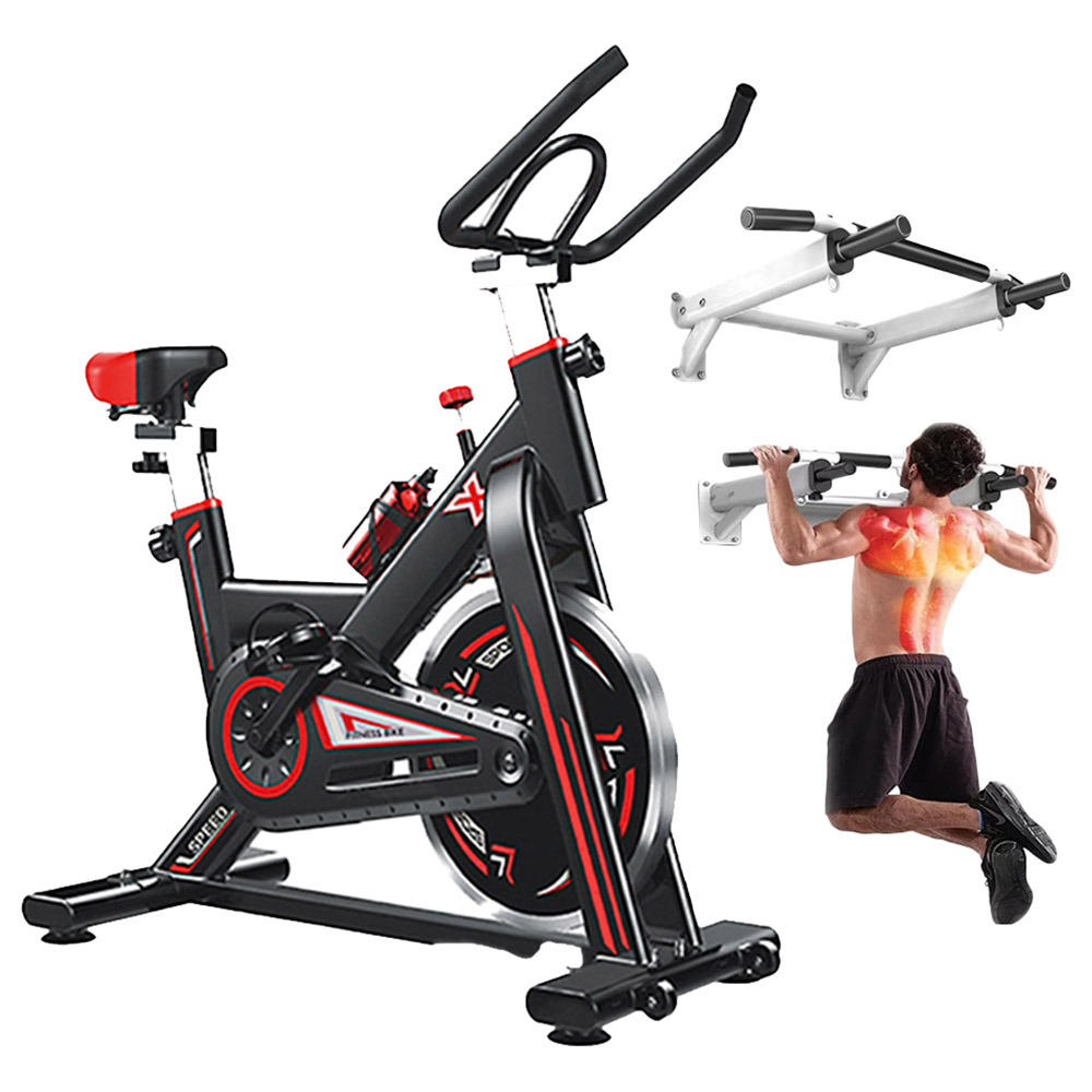 Body Builder - Cardio Spinning Bike & Wall Mount Pull Up Bar