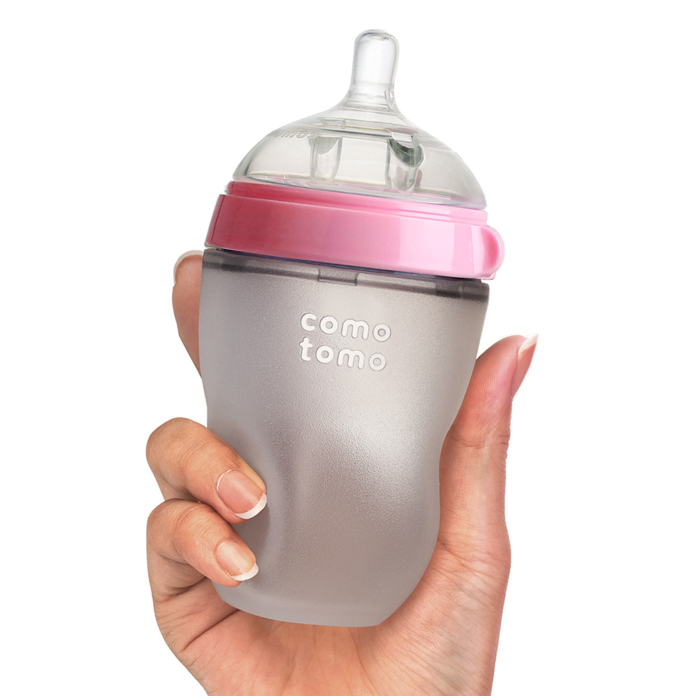 Comotomo - Natural Feel Baby Bottle - Pack of 2 - Pink - 250 ml