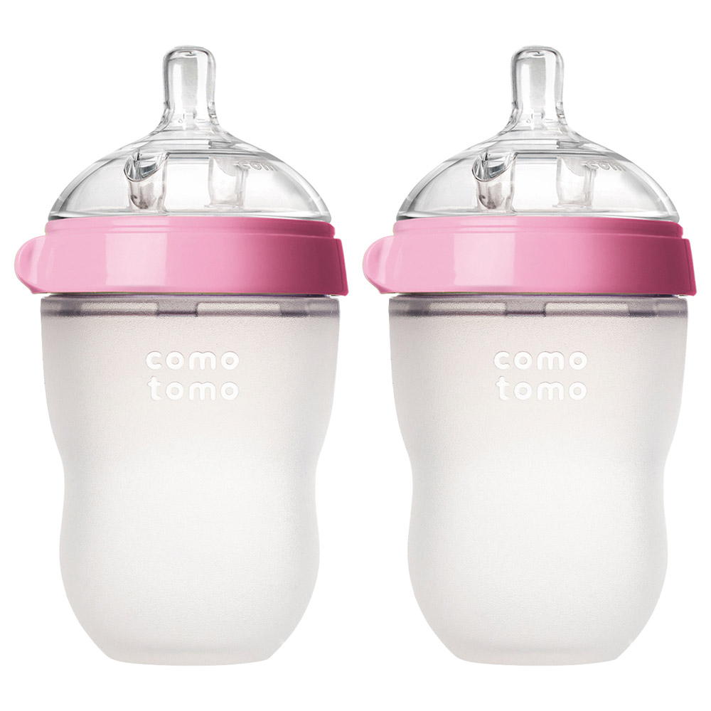 Comotomo - Natural Feel Baby Bottle - Pack of 2 - Pink - 250 ml