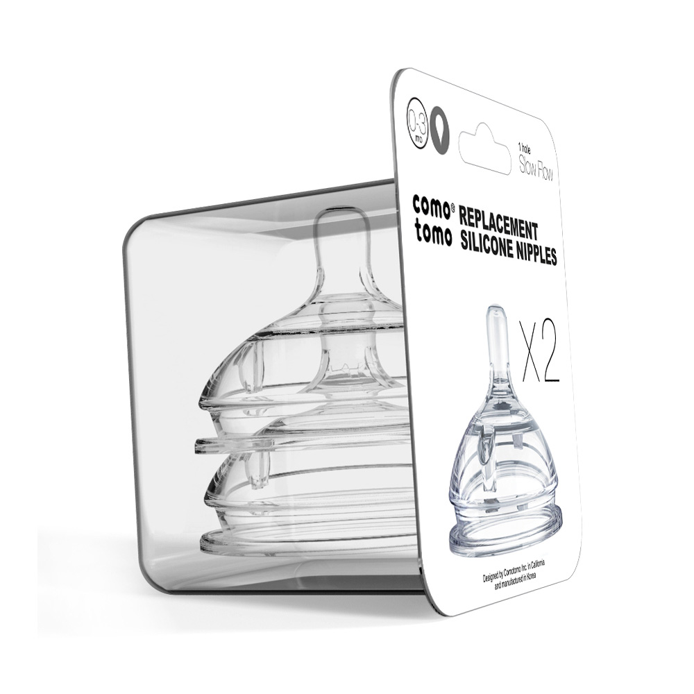 Comotomo - Silicone Bottle Nipples - Slow Flow - Pack of 2