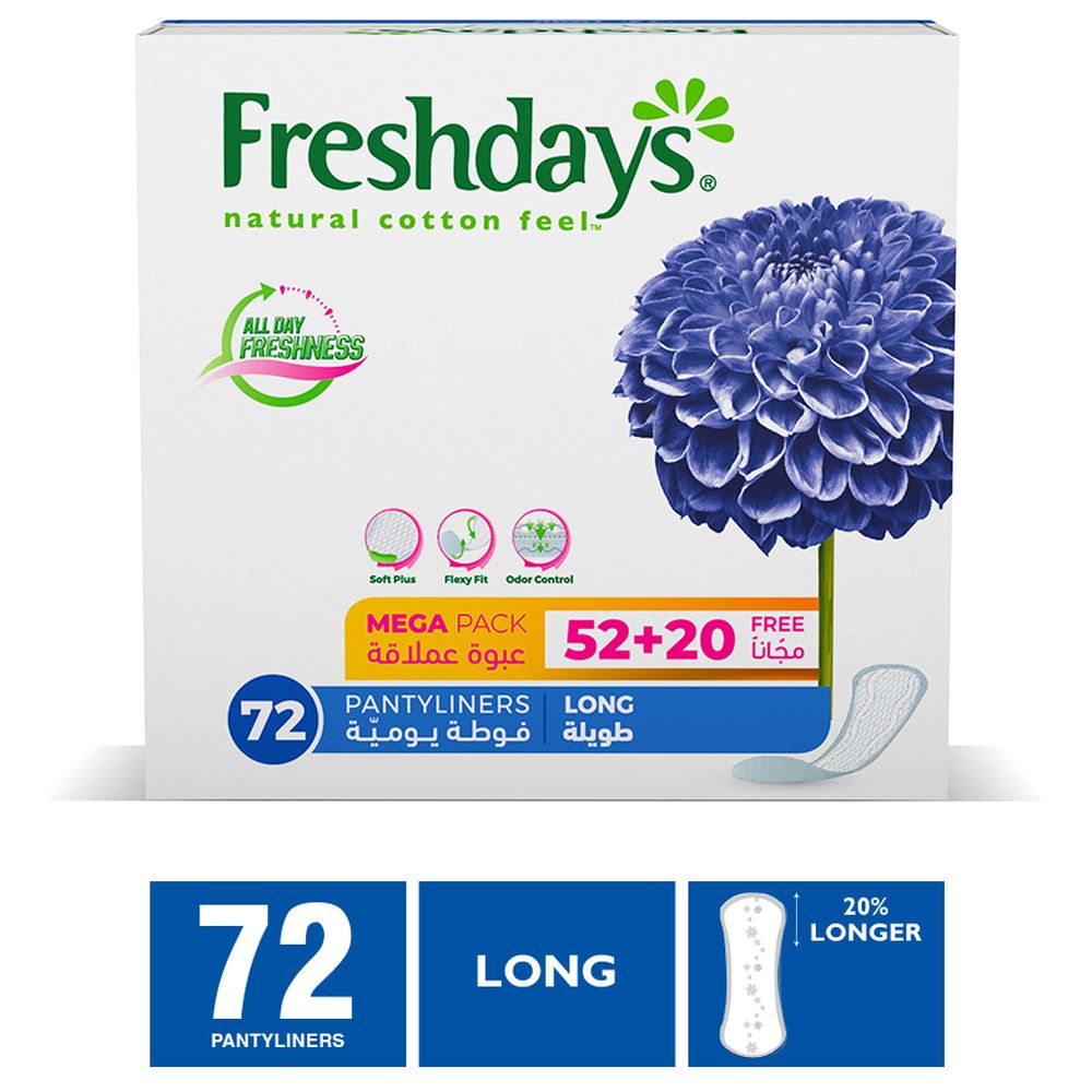Freshdays Daily Liners Long 72 Pads