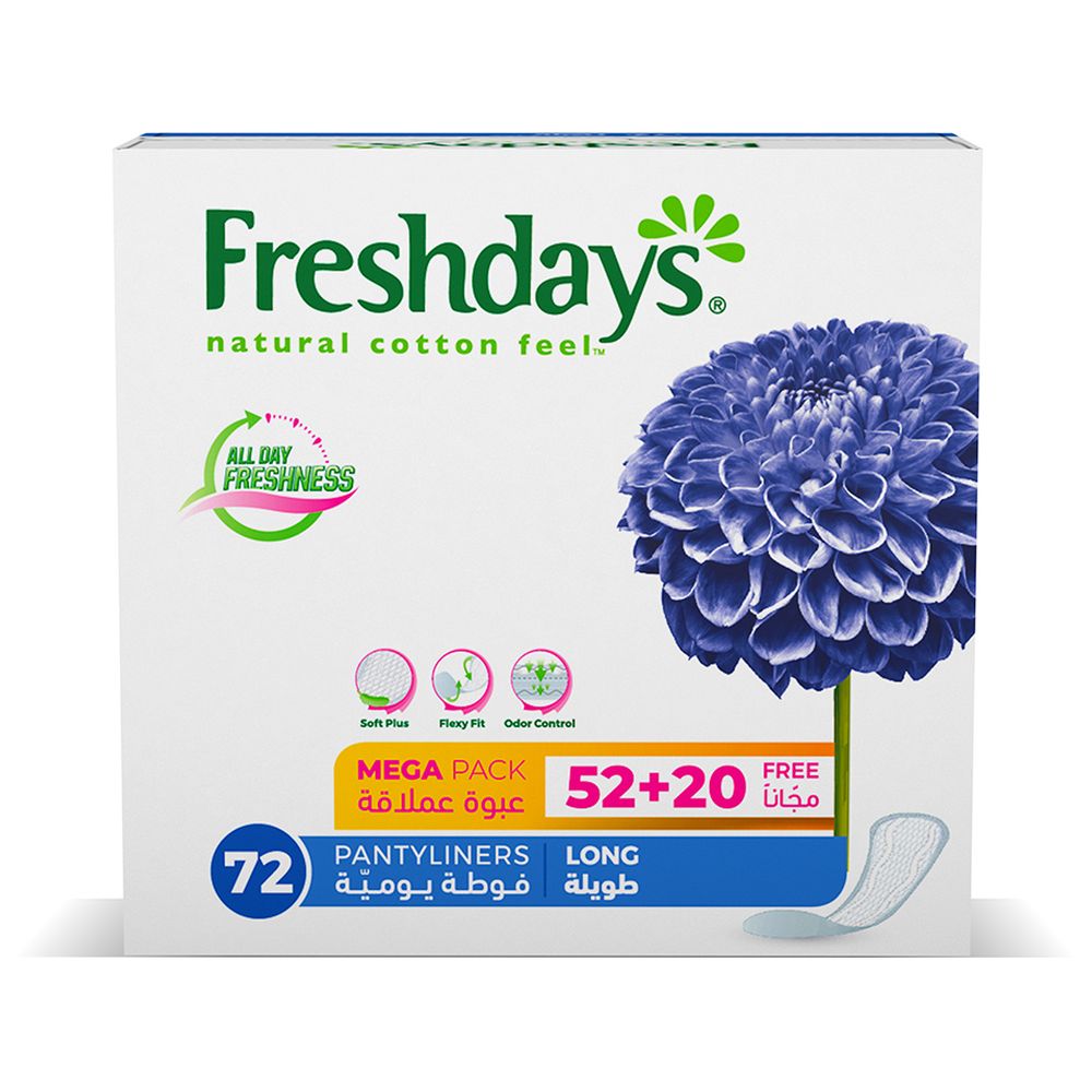 Freshdays Daily Liners Long 72 Pads