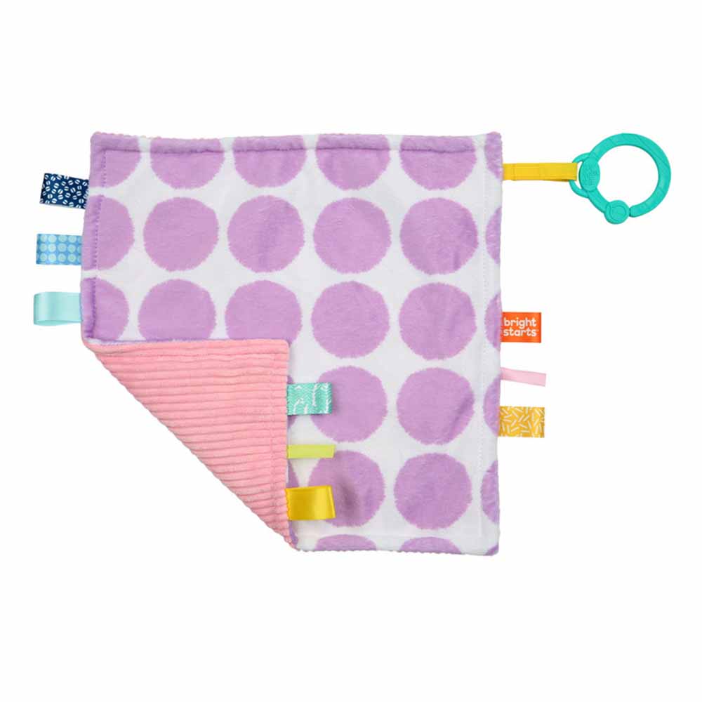 Bright Starts - Little Taggies 2-Sided Blankie - Purple Dots