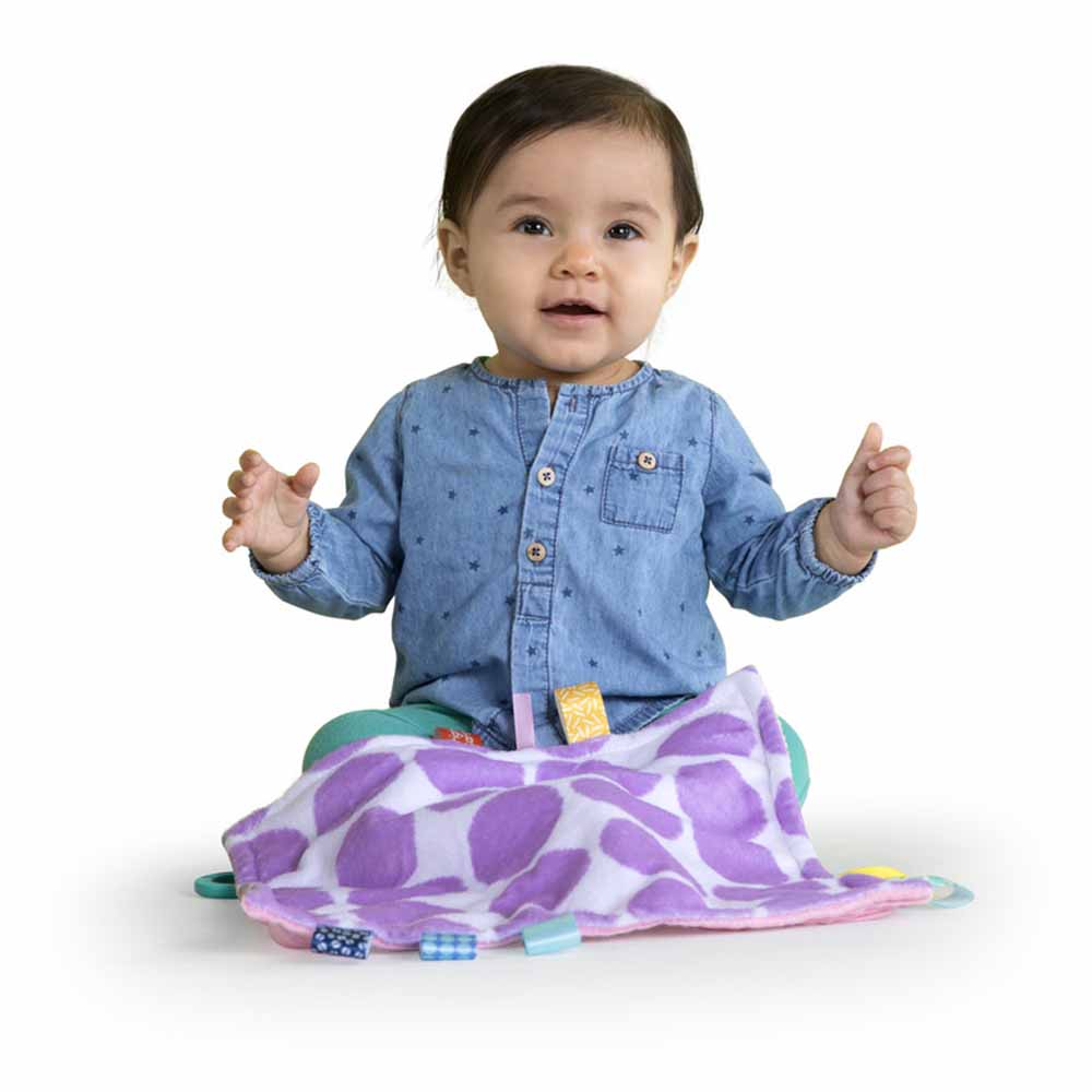 Bright Starts - Little Taggies 2-Sided Blankie - Purple Dots