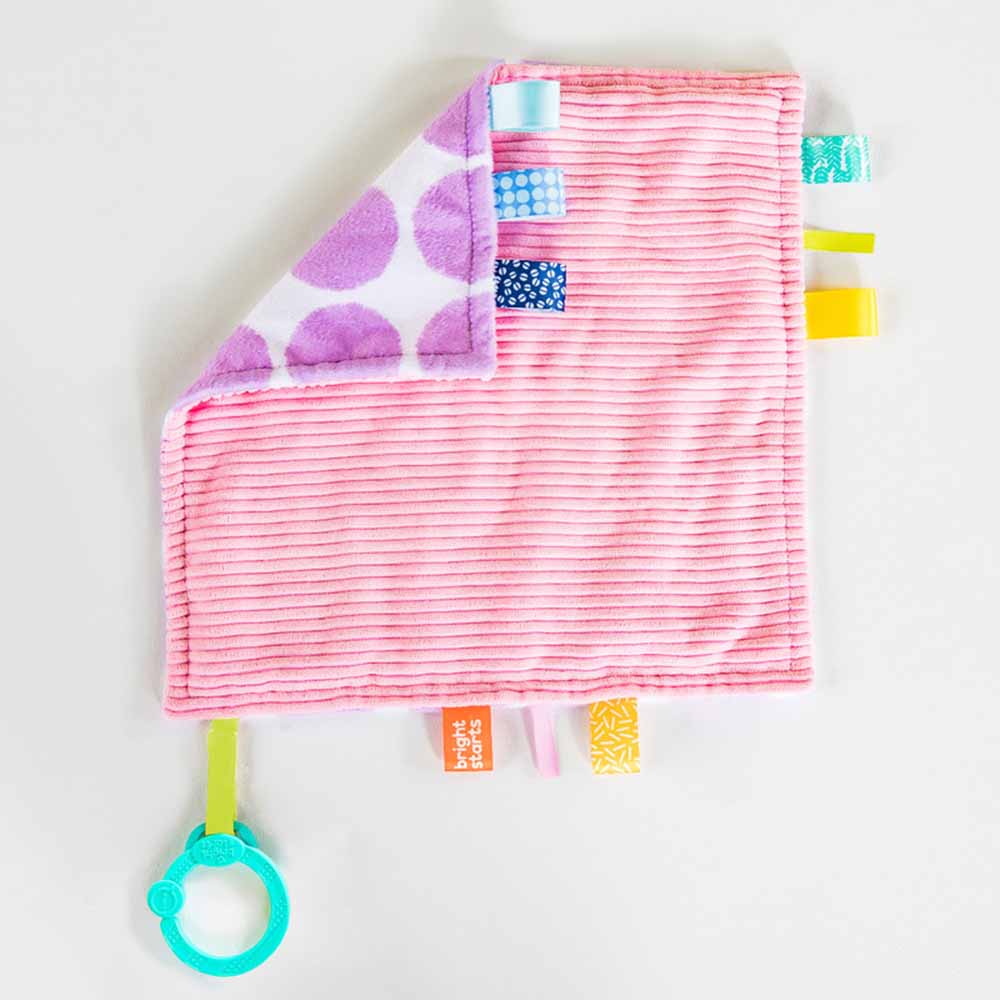 Bright Starts - Little Taggies 2-Sided Blankie - Purple Dots