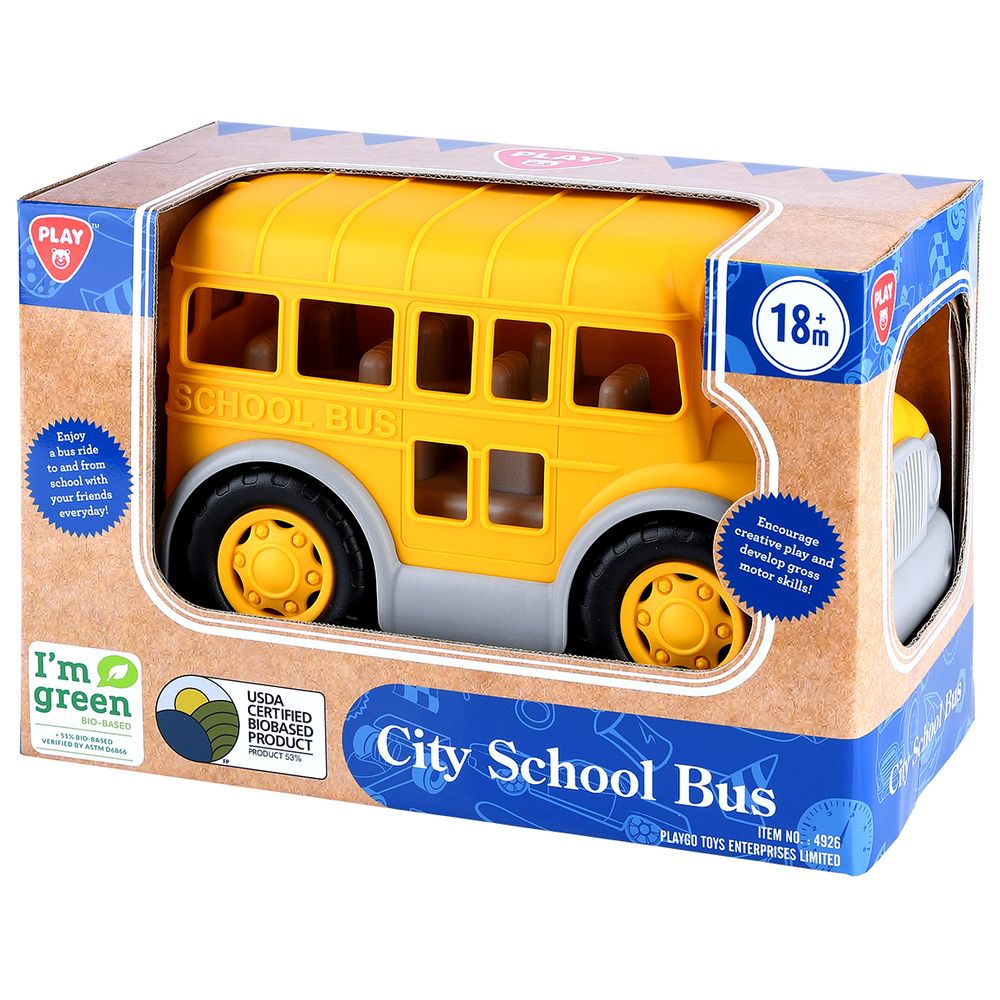 Playgo - Bio-Based Plastic - City School Bus - Yellow