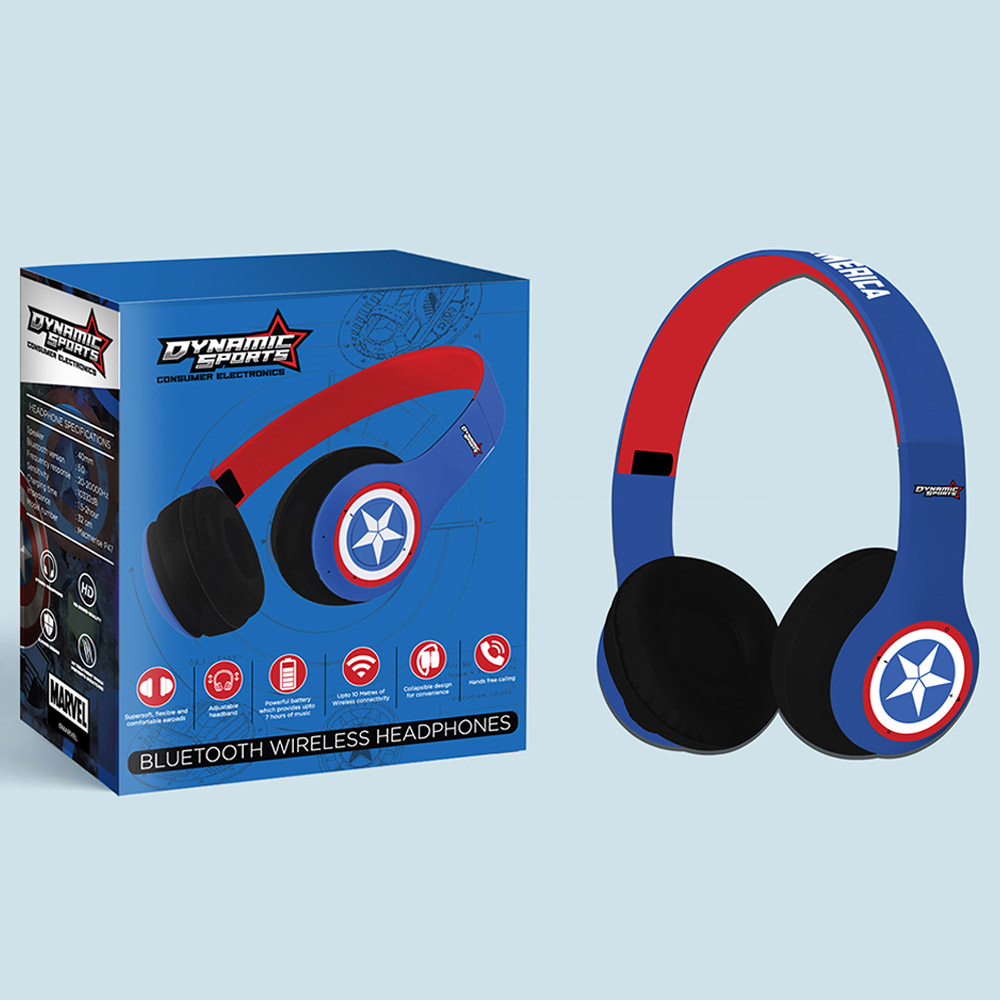 Dynamic Sports - Disney Captain America Headphones - Blue