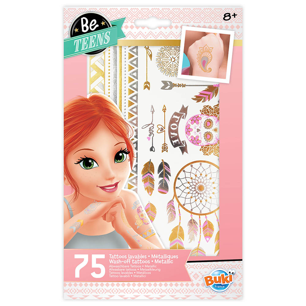 Buki France - 75 Wash-Off Tattoos Kit - Metallic
