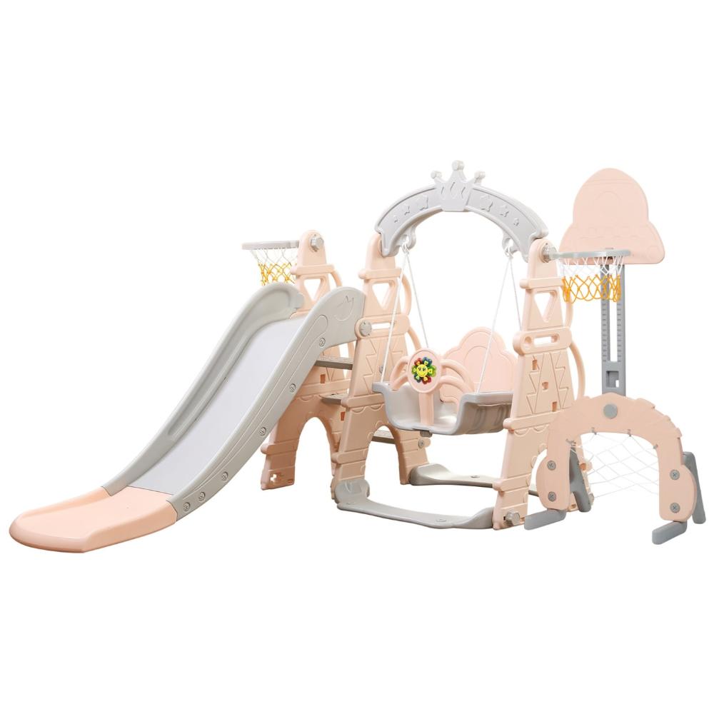 Little Angel Kids Slide And Swing 3-In-1 Activity Playset