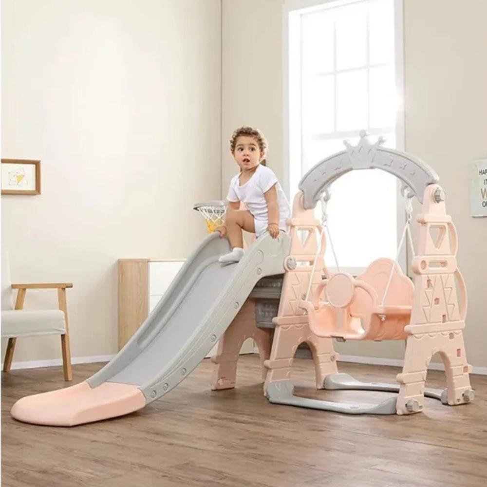Little Angel Kids Slide And Swing 3-In-1 Activity Playset