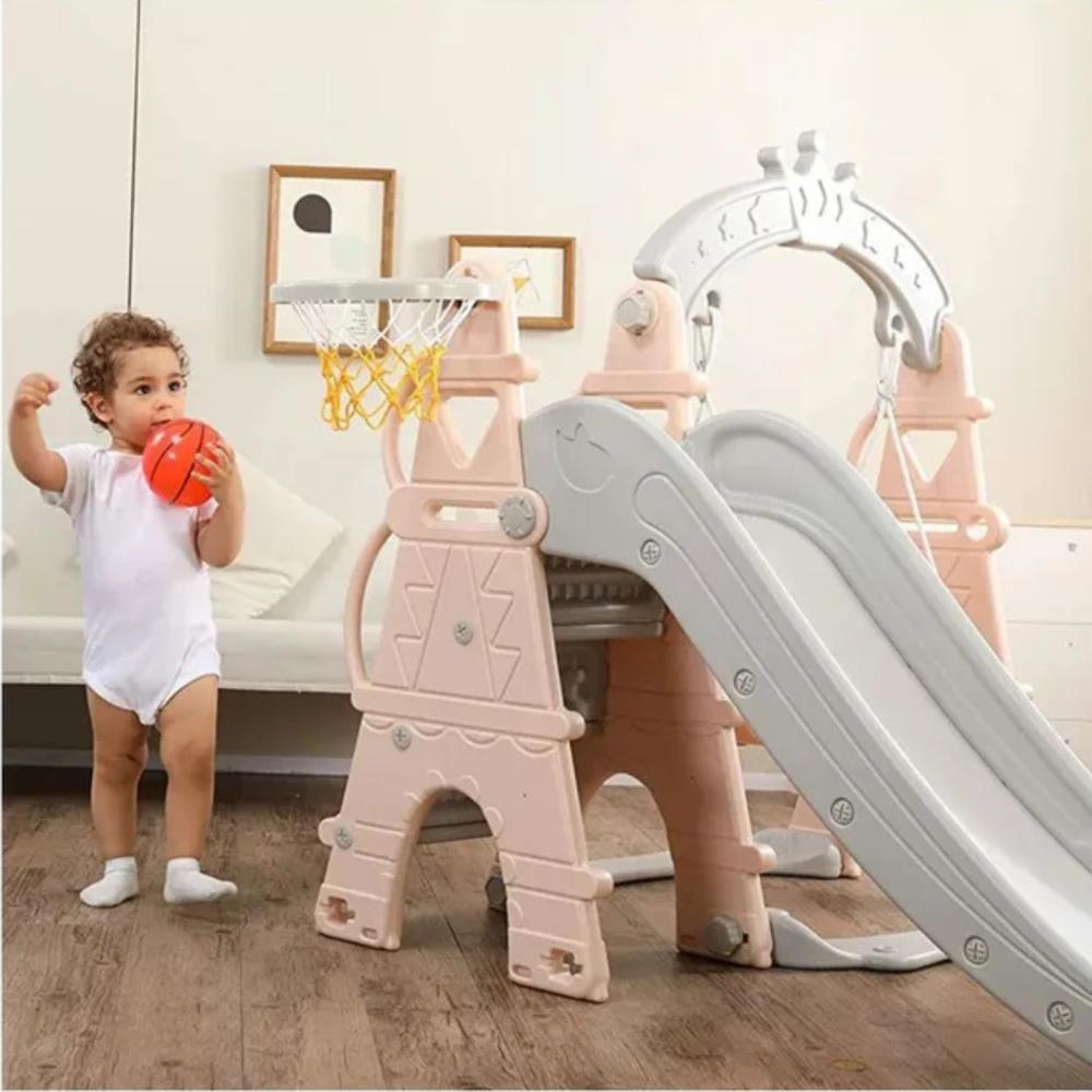 Little Angel Kids Slide And Swing 3-In-1 Activity Playset
