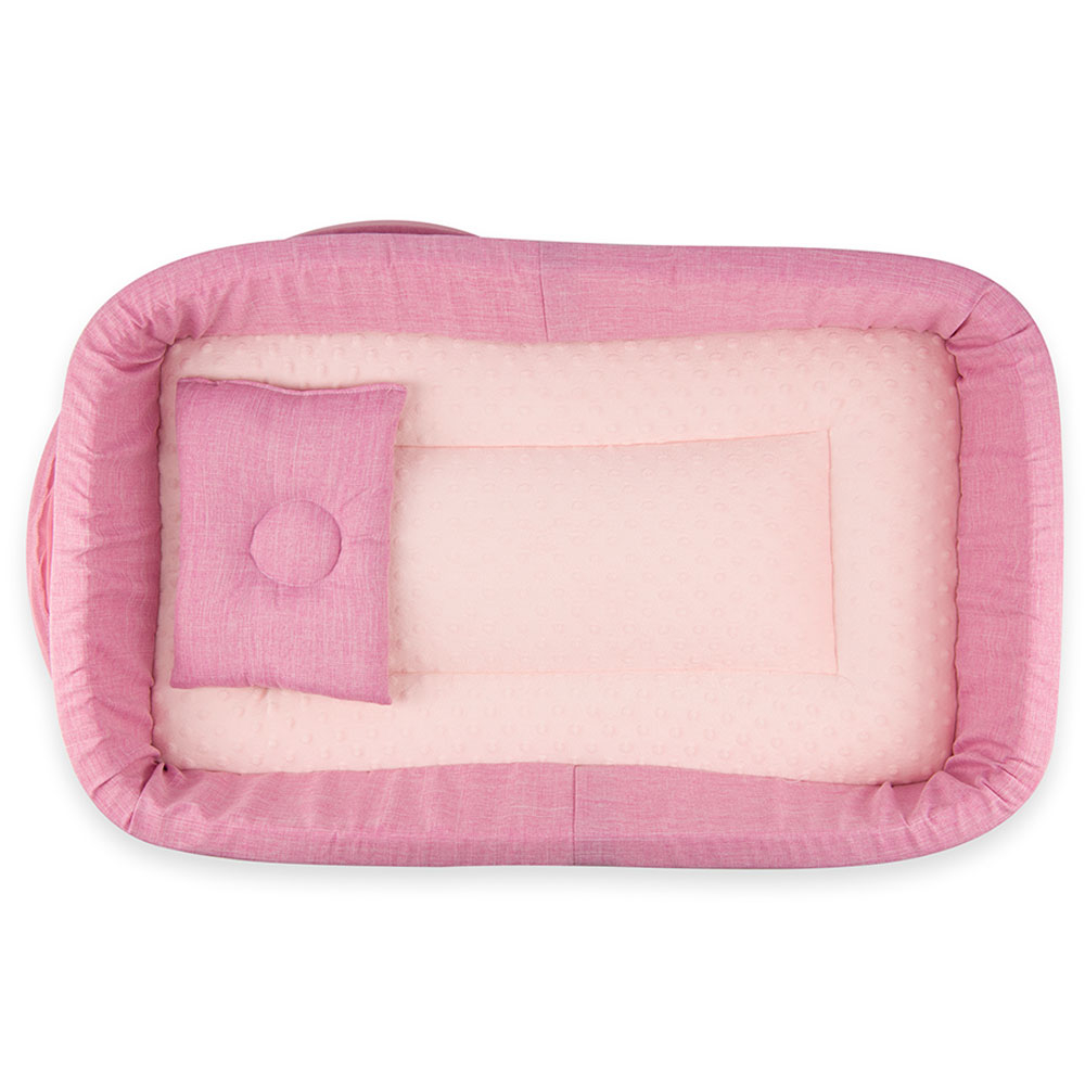 Little Angel Baby Nest Bed With Mosquito Net Newborn Lounger Pink