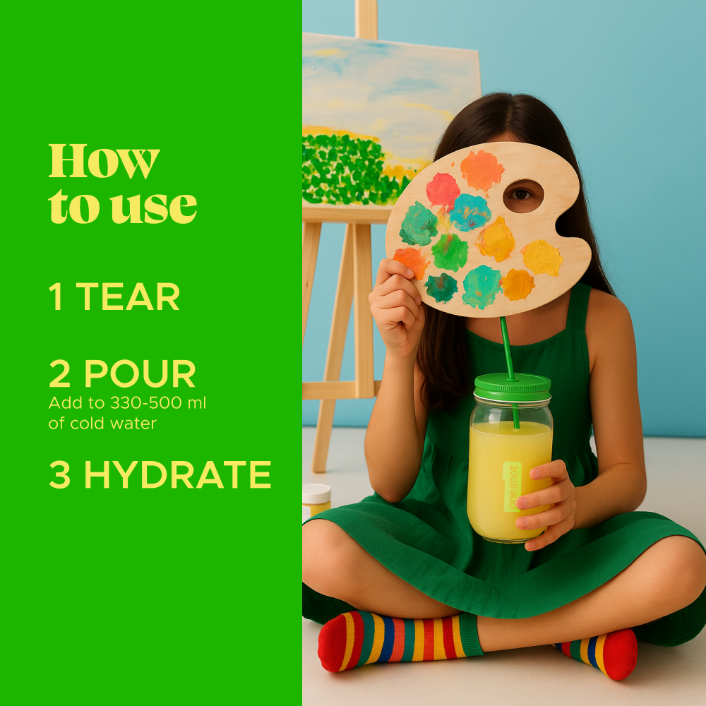 Oneshot - Kids Electrolyte Hydration Sticks - Lime Burst - 7 Pcs