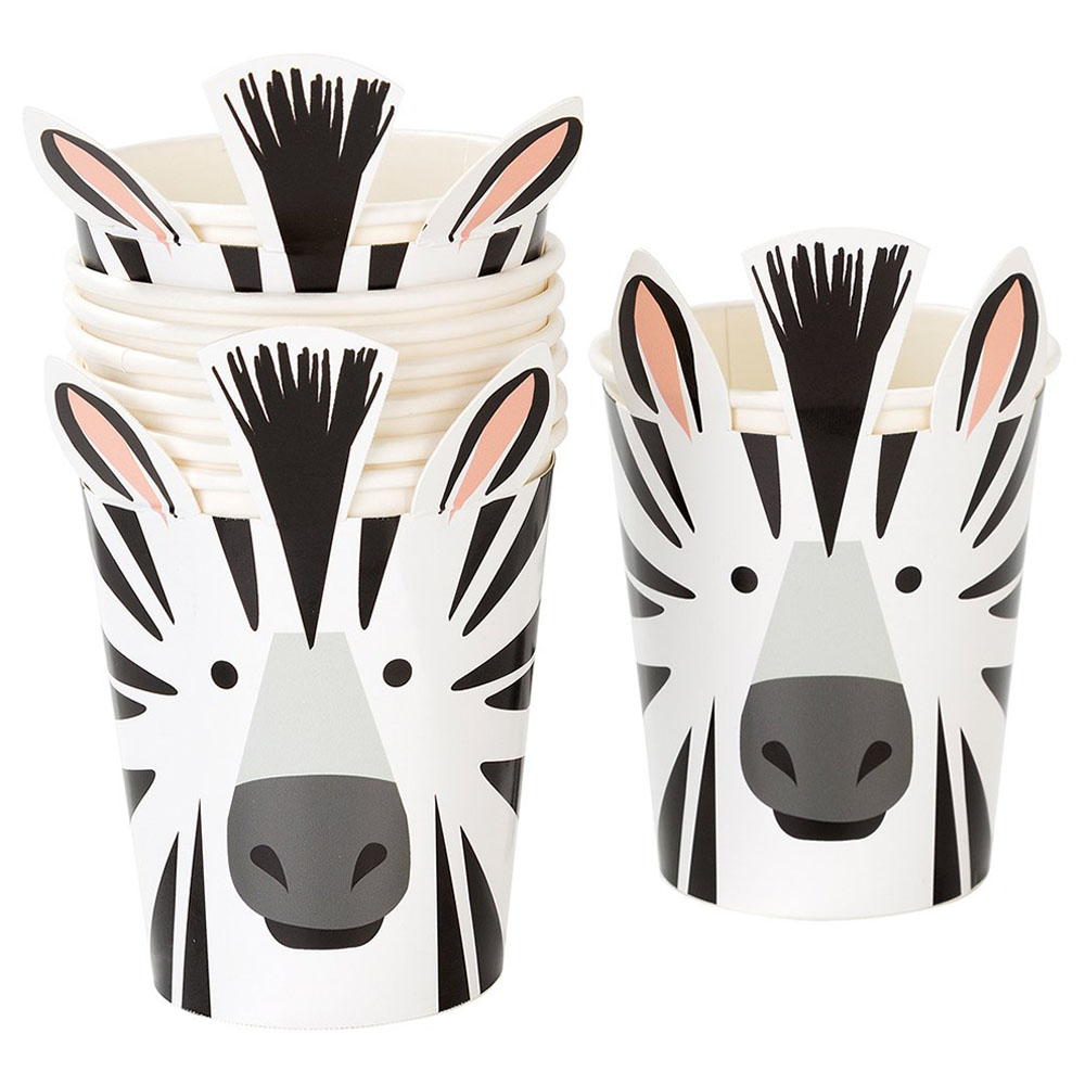 Talking Tables - Party Animals Cups With Zebra Wrap - 8pcs