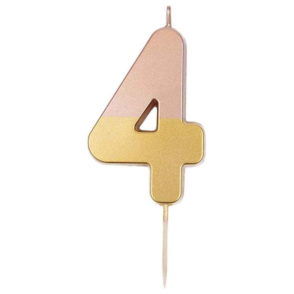 Talking Tables - Dipped Number Candle - 4 - Rose Gold