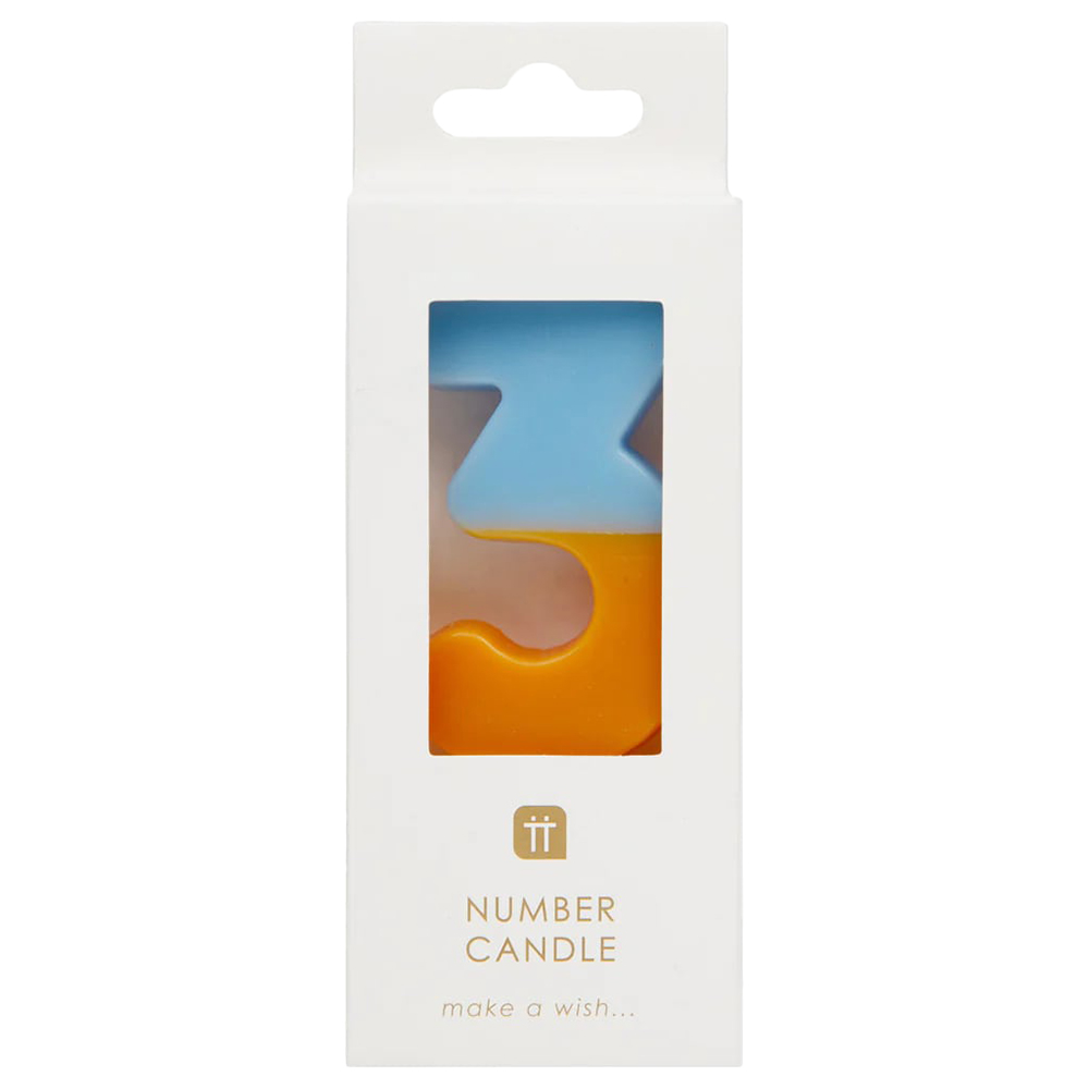 Talking Tables - We Heart Birthdays Candle - 3 - Orange