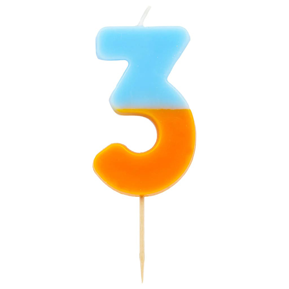 Talking Tables - We Heart Birthdays Candle - 3 - Orange