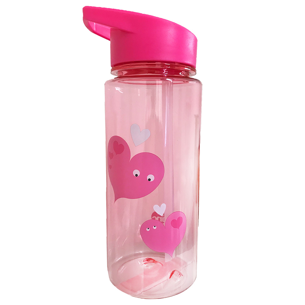 Tinc - Mallo Flip Straw Water Bottle - Pink - 550ml
