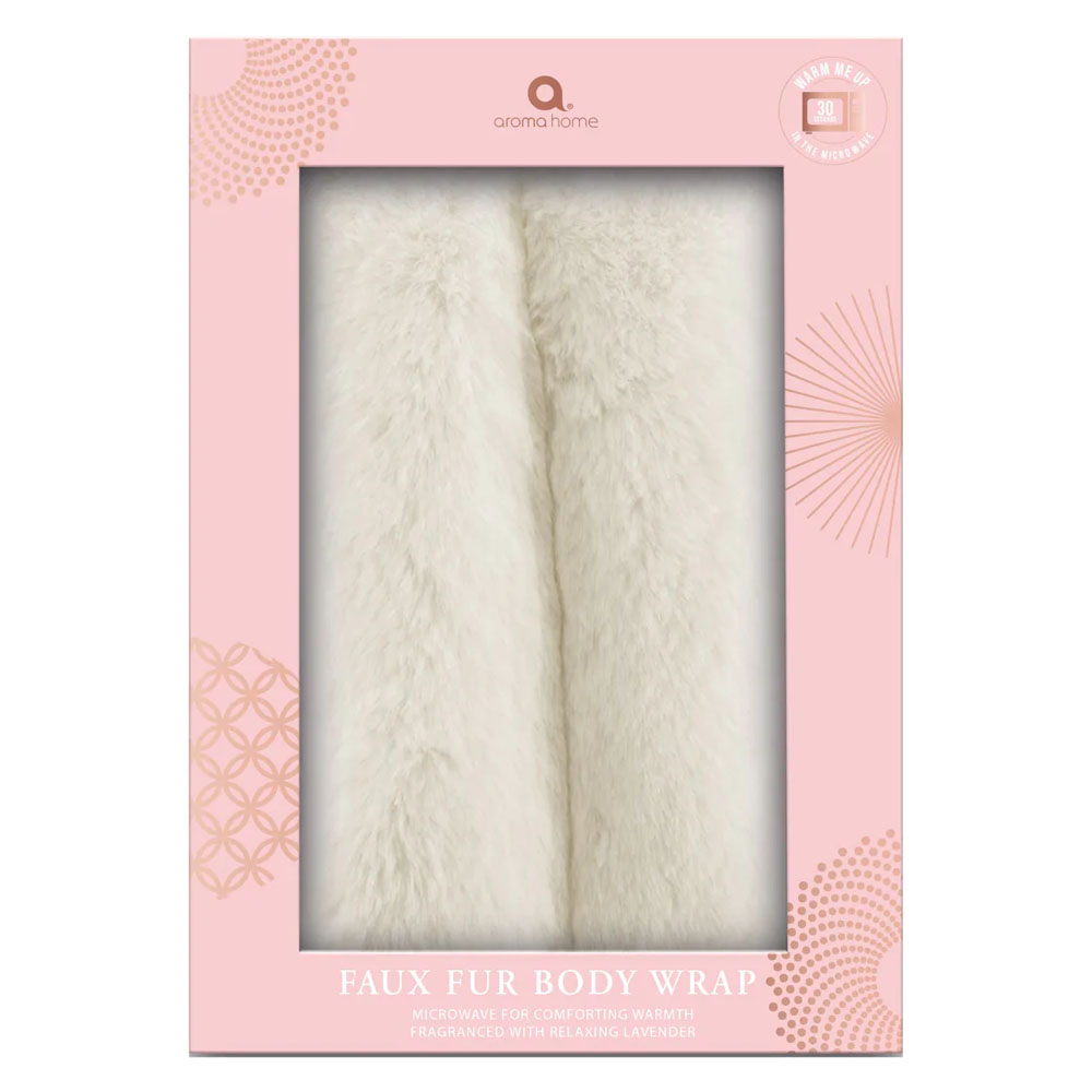 Aroma Home - Faux Fur Body Wrap With Inner Warming Pack - Cream