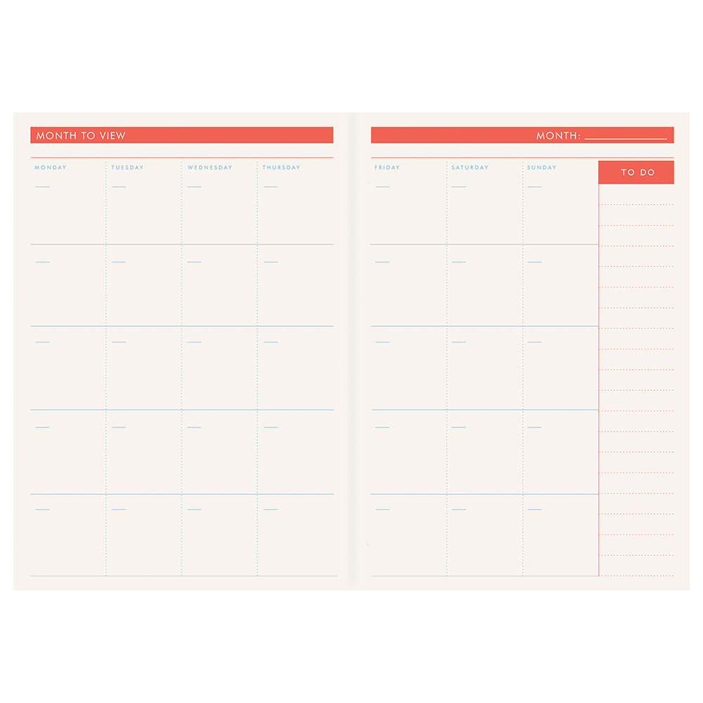 Joules - B6 Undated Agenda - White/Red