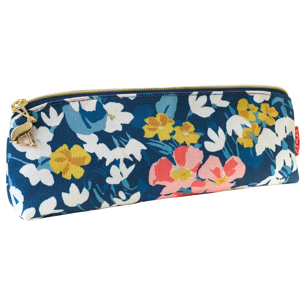 Joules - Floral Print Pencil Case - Blue