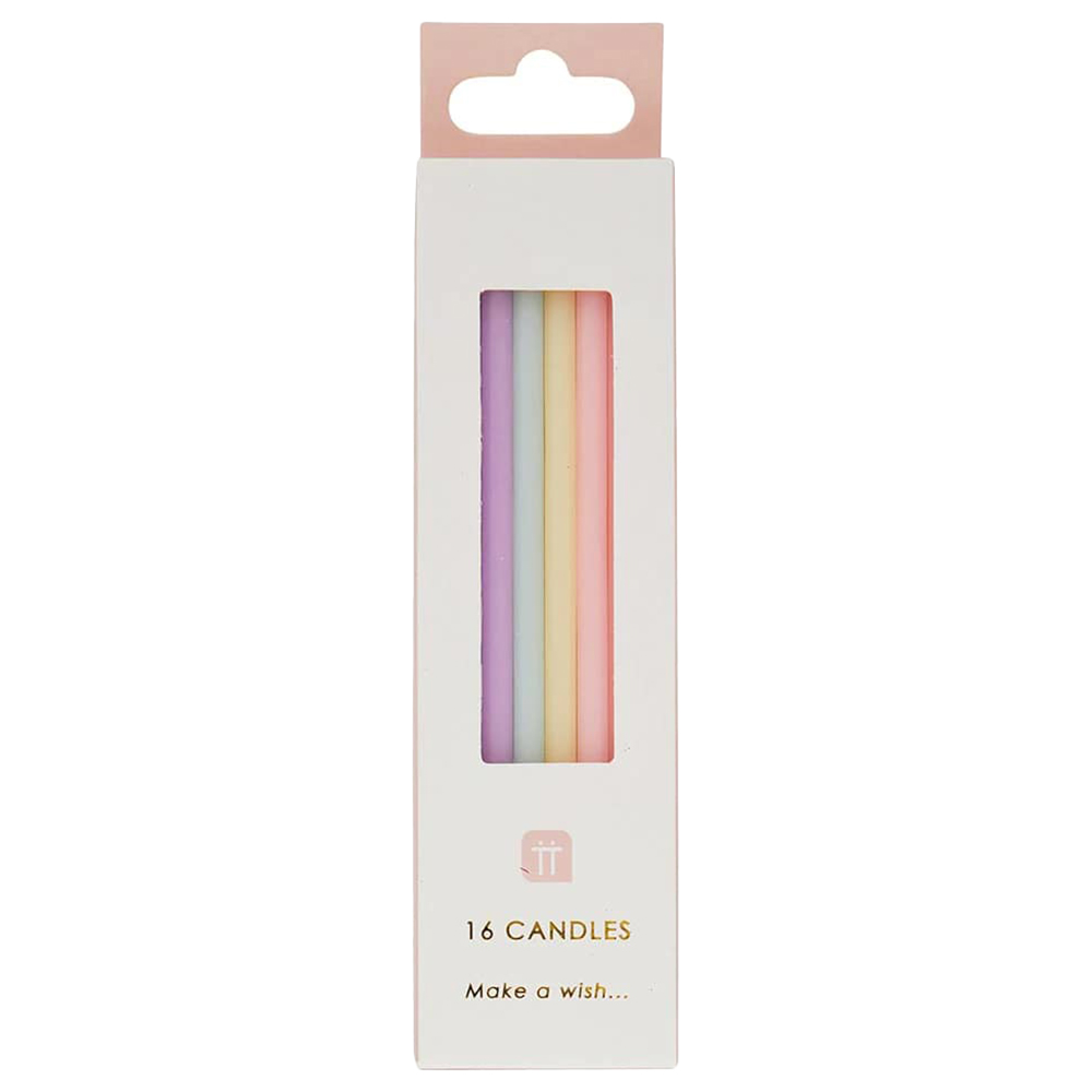 Talking Tables - Pastel Candles - 10cm - 16pcs