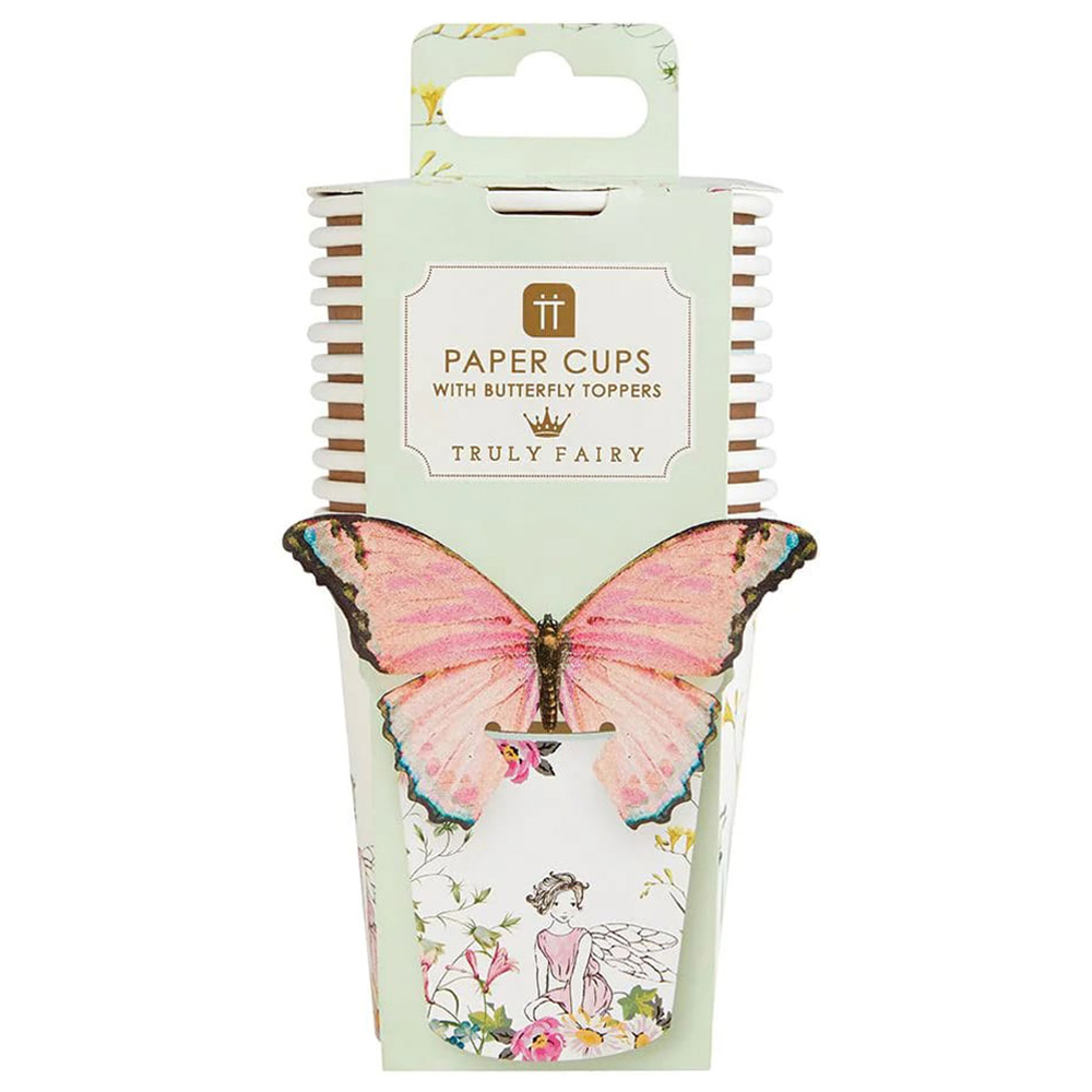 Talking Tables - Truly Fairy Cups With Butterfly Topper - 7Oz - 12pcs