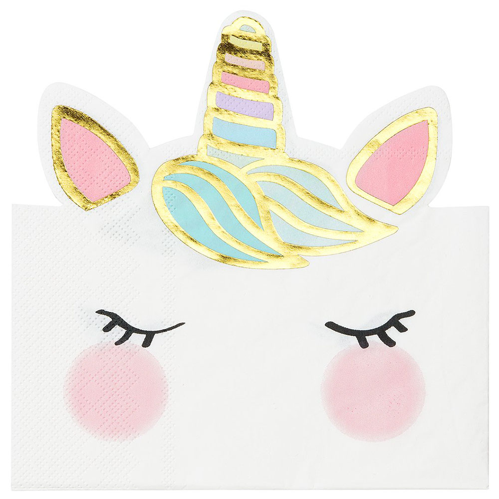 Talking Tables - We Heart Unicorns Shaped Napkin 12pcs
