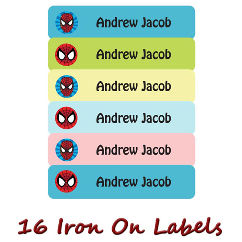 Printshop - Personalised Iron On Labels - Spider - 16pcs