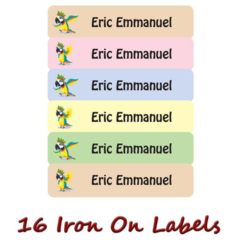 Printshop - Personalised Iron On Labels - Birds2 - 16pcs