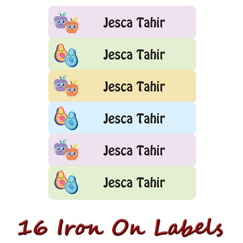 Printshop - Personalised Iron On Labels - Fruits - 16pcs