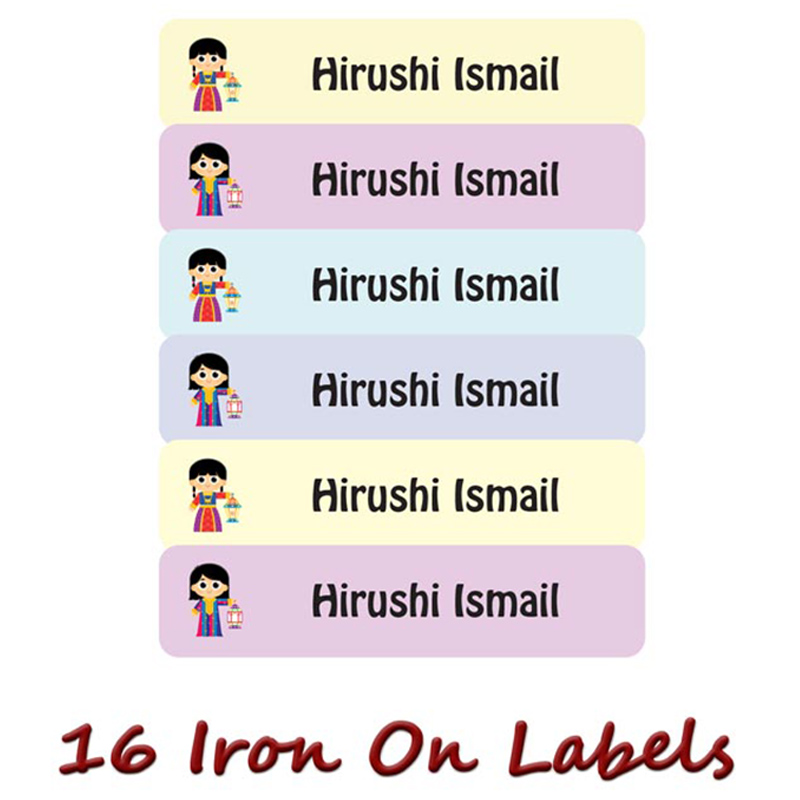 Printshop - Personalised Iron On Labels - Girl 2 - 16pcs