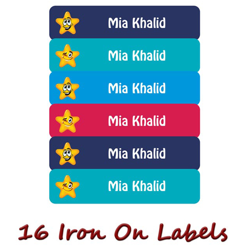Printshop - Personalised Iron On Labels - Stars 2 - 16pcs