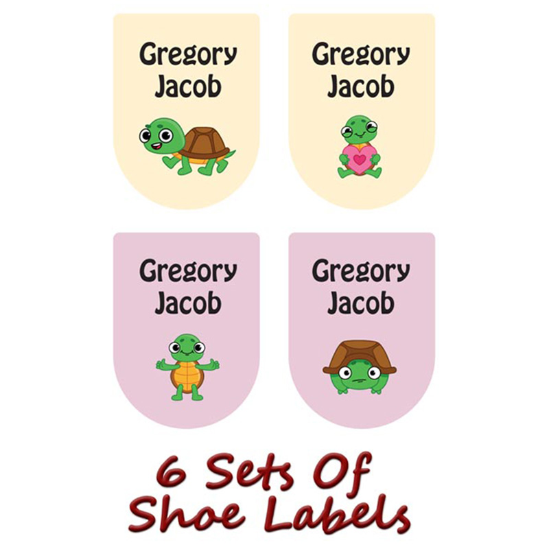 Printshop - Personalised Shoe Labels - Turtle - 6pcs