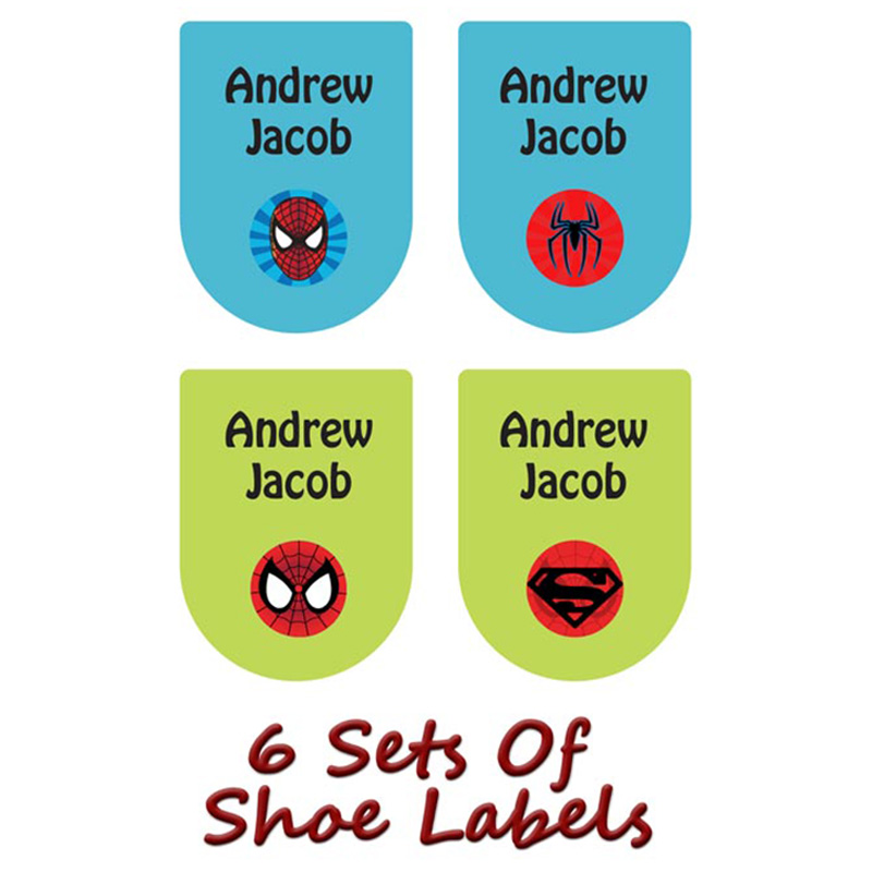 Printshop - Personalised Shoe Labels - Spider - 6pcs