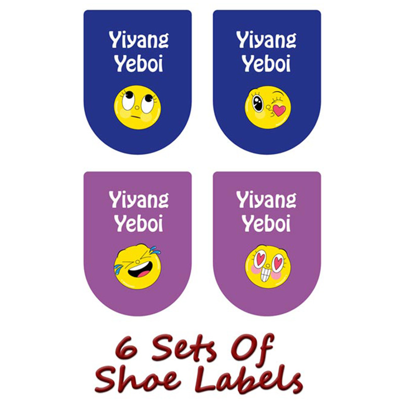 Printshop - Personalised Shoe Labels - Smiley - 6pcs