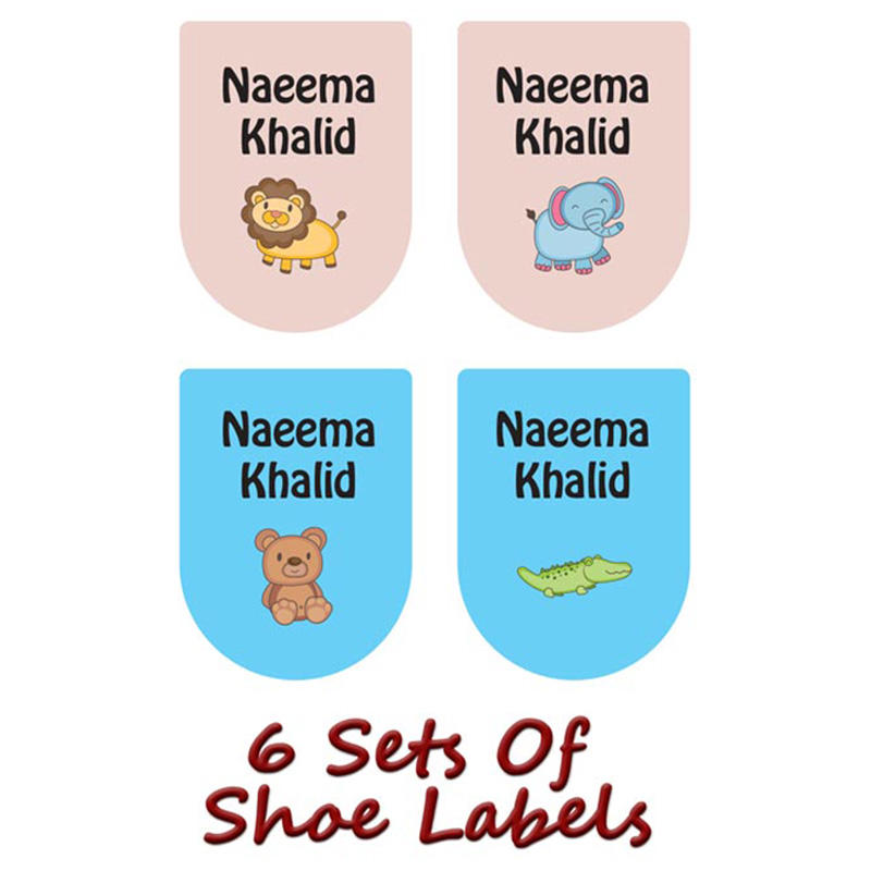 Printshop - Personalised Shoe Labels - Mix Animals 3 - 6pcs