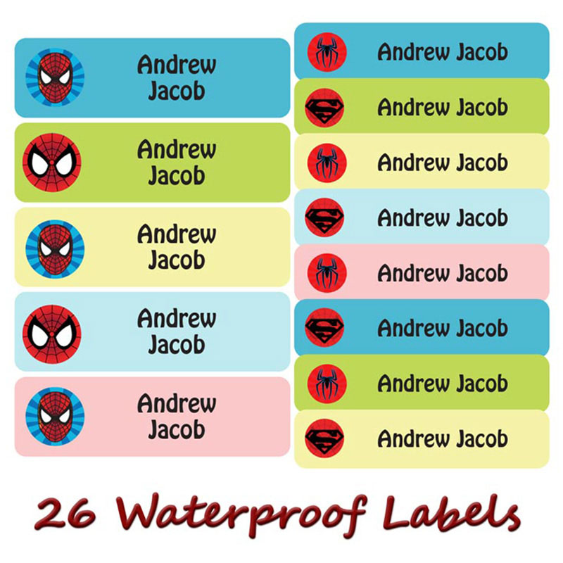 Printshop - Personalised Waterproof Labels - Spider - 26pcs