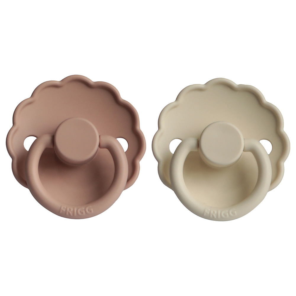 Frigg - Daisy Silicone Pacifier 6-18M 2-Pack S2 - Blush/Cream