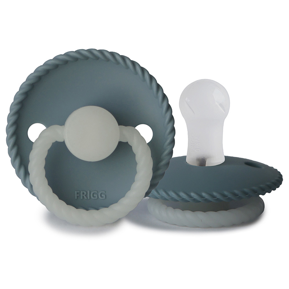 Frigg - Rope Silicone Pacifier 0-6M S1 - Stone Blue Night