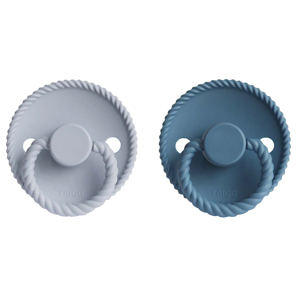 FRIGG - Rope Silicone Pacifier 6-18M 2-Pack S2 - Ocean VieWithPowder Blue