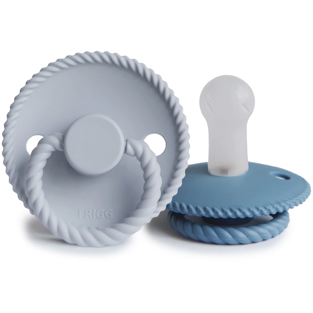 FRIGG - Rope Silicone Pacifier 6-18M 2-Pack S2 - Ocean VieWithPowder Blue