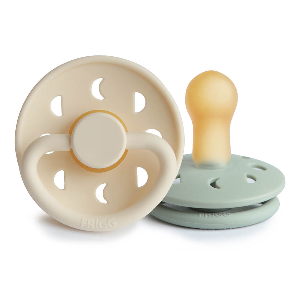 Frigg - Moon Phase Latex Pacifier 6-18M 2-Pack S2 - Cream/Sage
