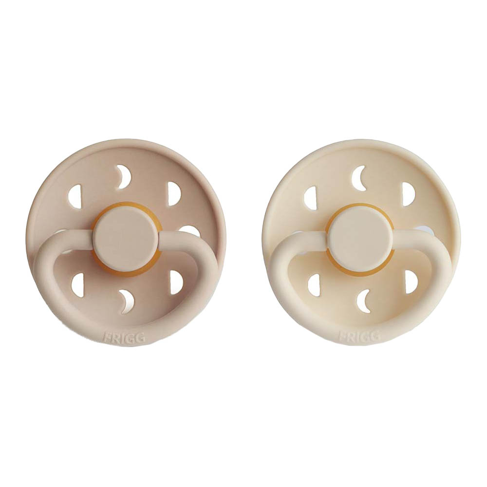 Frigg - Moon Phase Latex Pacifier 0-6M 2-Pack S1 - Cream/Croissant